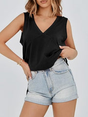 Women's V-Neck Sleeveless Tank Top – Loose, Flowy Summer Tunic