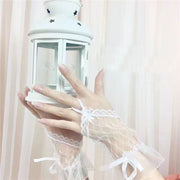 Mesh Lace Fingerless Bow Over sleeves Girl