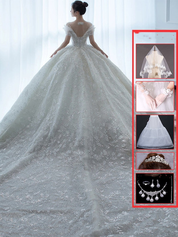 Off Shoulder French Main Wedding Dress 1111