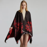 European And American Fashion Jacquard Split Thickened Warm Split Shawl 1111