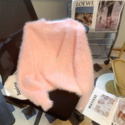Idle Style Mohair Sweater Furry Coat Top 111