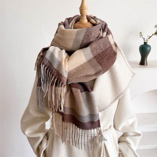 Unisex Autumn And Winter All-matching Tassel Scarf 1111
