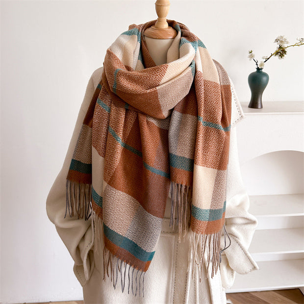 Unisex Autumn And Winter All-matching Tassel Scarf 1111
