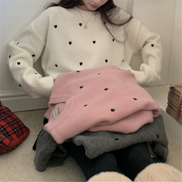 Women’s Crew Neck Pullover Sweater – Soft, Loose Fit for Autumn/Winter