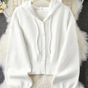 Loose And Lazy Style High-grade Hooded Women's Sweater Coat 111