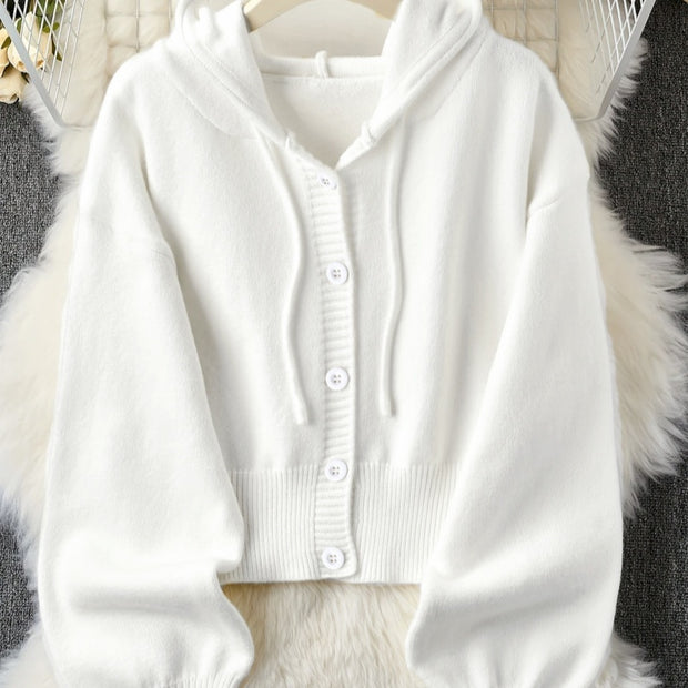 Loose And Lazy Style High-grade Hooded Women's Sweater Coat 111