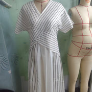 Women's Large Loose Striped Print Dress 111