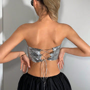 Camisole Tassel Top Metal Tube Top