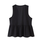 Ethnic Style Floral Lace Embroidered Sleeveless Shirt