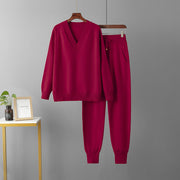 Women's Casual Sweater Harem Pants Suit