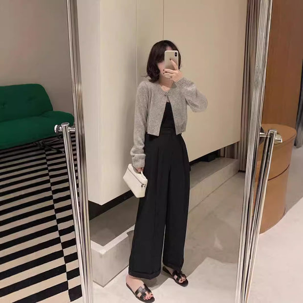 Socialite Style Short Temperamental Wool Knit Cardigan