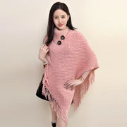 Women's Casual Plush Design Sweater Shawl Cape 1111