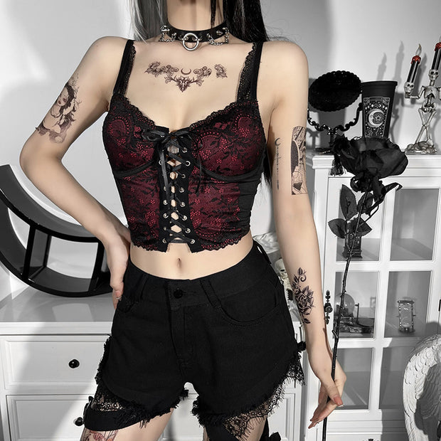 Women's New Lace Back Strappy Vest Women