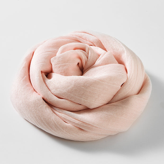 Artistic Sunscreen Solid Color Cotton And Linen Scarf 1111