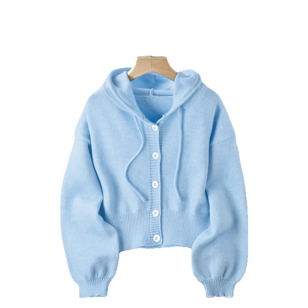 Loose And Lazy Style High-grade Hooded Women's Sweater Coat 111