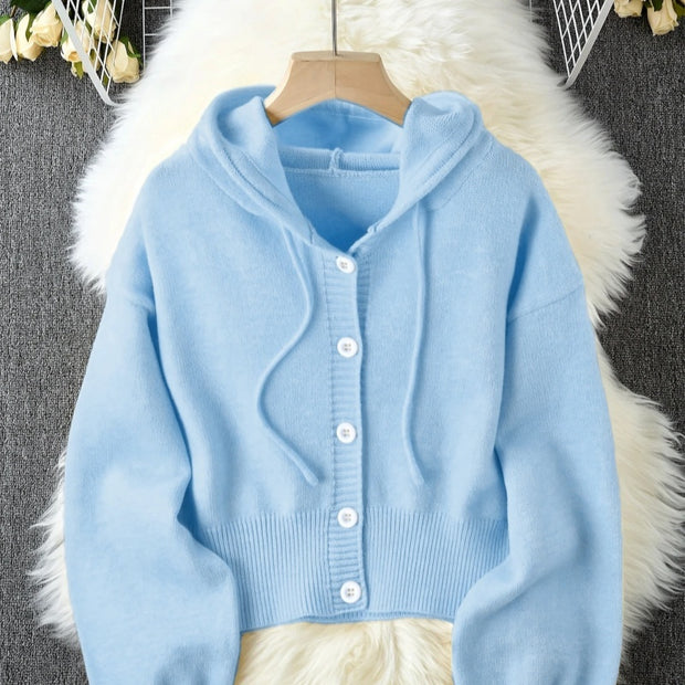 Loose And Lazy Style High-grade Hooded Women's Sweater Coat 111