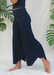 High Waist Irregular Casual Pants Yoga Cropped Pants