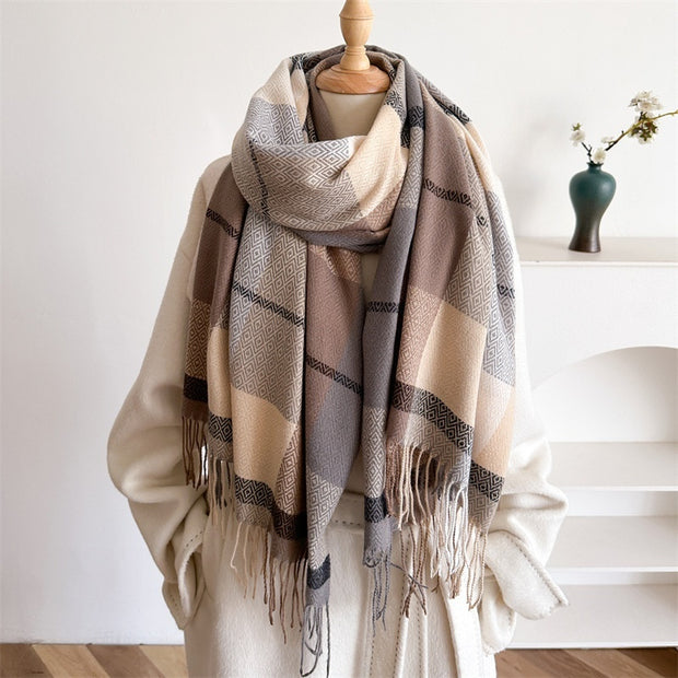 Unisex Autumn And Winter All-matching Tassel Scarf 1111