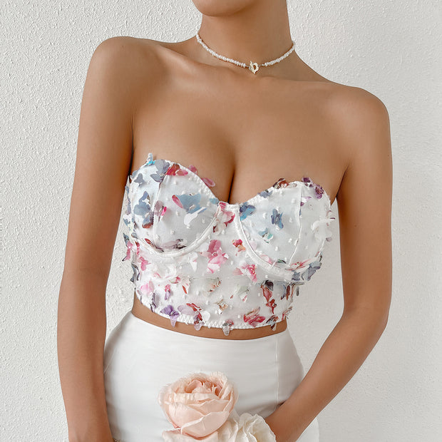 New Lace Mesh Three-dimensional Butterfly Wrap Chest Vest