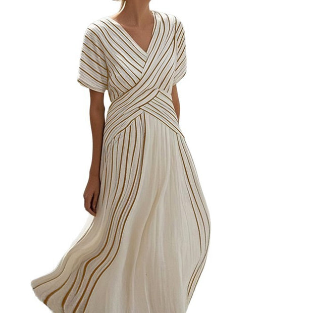 Women's Large Loose Striped Print Dress 111