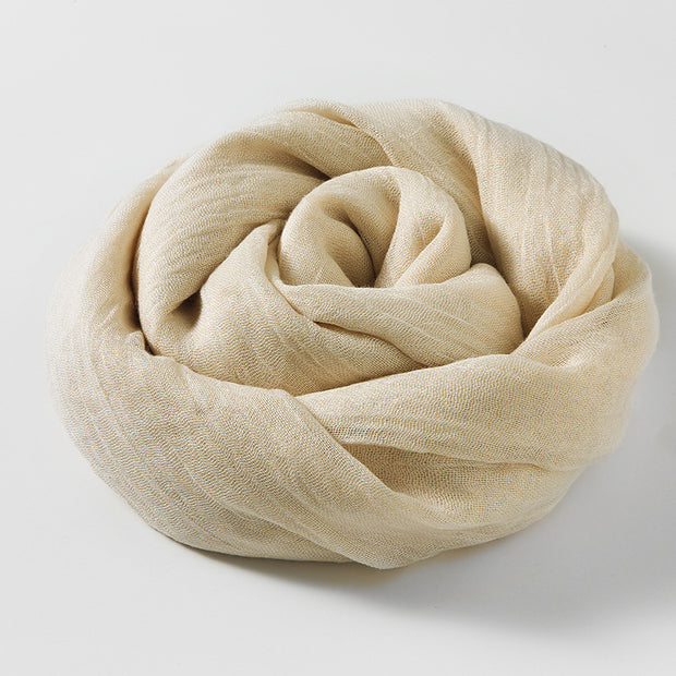 Artistic Sunscreen Solid Color Cotton And Linen Scarf 1111