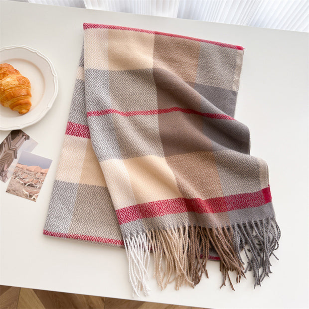 Unisex Autumn And Winter All-matching Tassel Scarf 1111