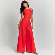 Women’s Sleeveless Wide-Leg Jumpsuit – Spring/Summer One-Piece