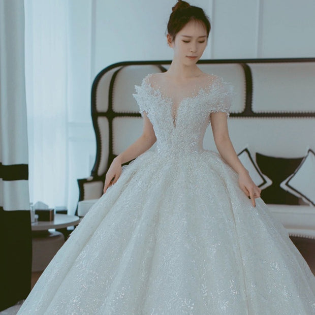 Off Shoulder French Main Wedding Dress 1111