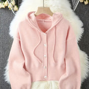 Loose And Lazy Style High-grade Hooded Women's Sweater Coat 111