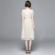 French High-end Mesh Dress With A Feminine Waist