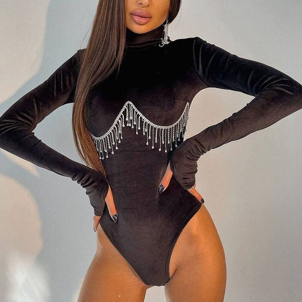 Women's Simple Solid Color Turtleneck Jumpsuit
