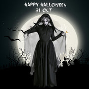 Women’s Scary Bride Costume – Halloween Vampire Ghost Cosplay Outfit with Headwear