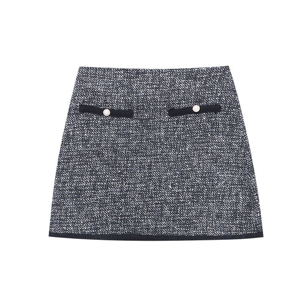 High-end Stylish French Style Classic Style A- Line Temperament Skirt