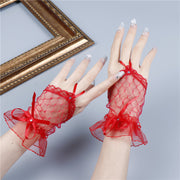 Mesh Lace Fingerless Bow Over sleeves Girl