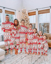 Cotton Blend European And American Parent-child Clothing Christmas Pajamas Fall Family Set