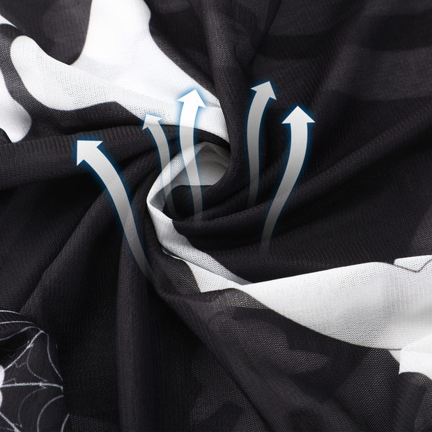 Women’s Halloween Lace Skeleton Poncho – Plus Size Cape, 59 x 59 Inches