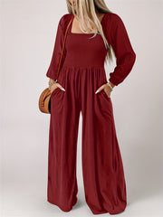 Women's Fashion Wide Leg Trousers Simple Commute Style