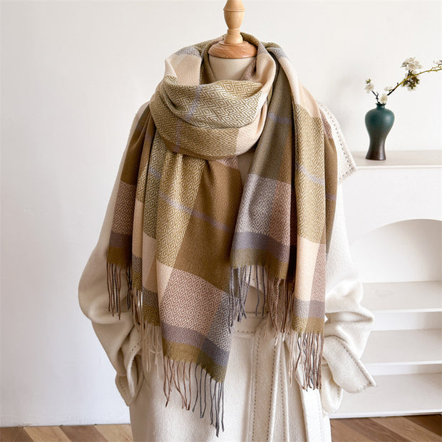 Unisex Autumn And Winter All-matching Tassel Scarf 1111