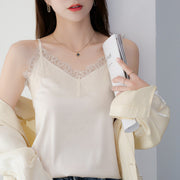 Eyelash Lace Camisole Women's Silk Satin Top