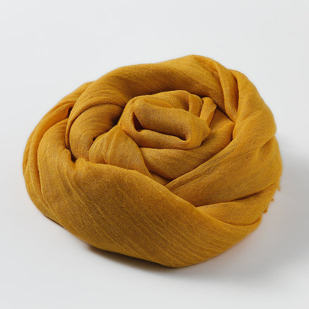 Artistic Sunscreen Solid Color Cotton And Linen Scarf 1111