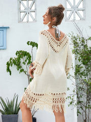 Women's Long Beach Dress Hand Crocheting Beach Dress