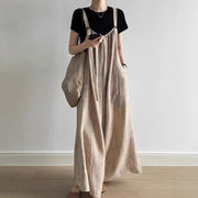 Loose Casual Wide Leg One-piece Long Pants