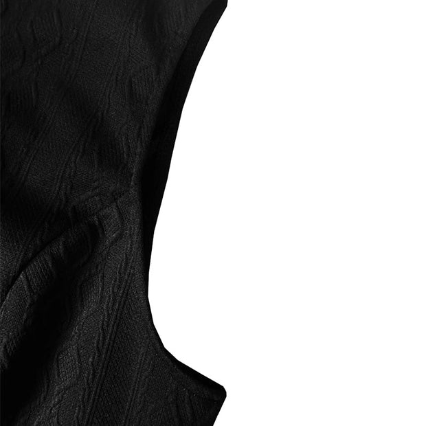 Women’s Sleeveless Stand Collar Vest – Ribbed, Button-Detail Outerwear