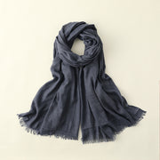 Artistic Sunscreen Solid Color Cotton And Linen Scarf 1111