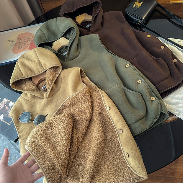 Couple's Lambswool Fleece Vest Warm