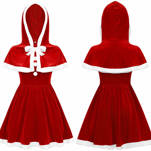 Women's Costumes Hooded Cape Christmas Party 1111
