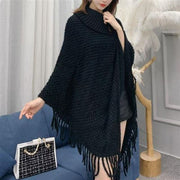 Women's Casual Plush Design Sweater Shawl Cape 1111
