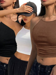Solid Color Tank Top For Women 3PCS Set