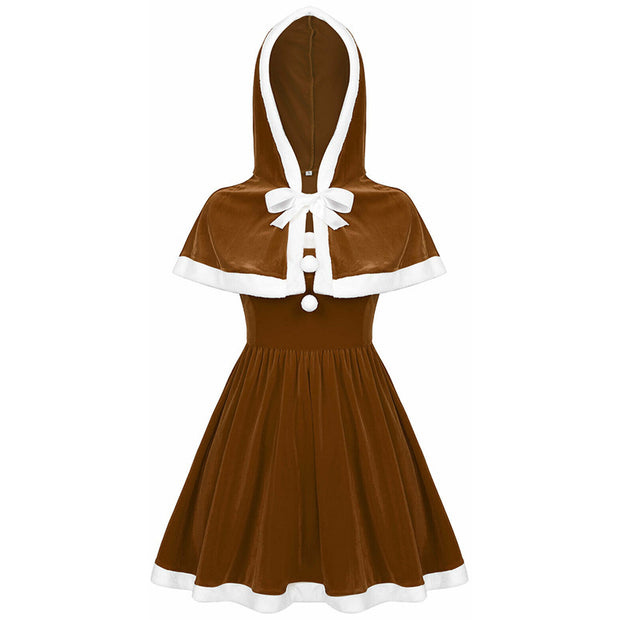 Women's Costumes Hooded Cape Christmas Party 1111