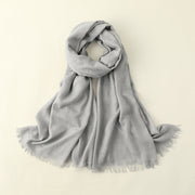 Artistic Sunscreen Solid Color Cotton And Linen Scarf 1111